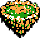 A floating green and yellow continent